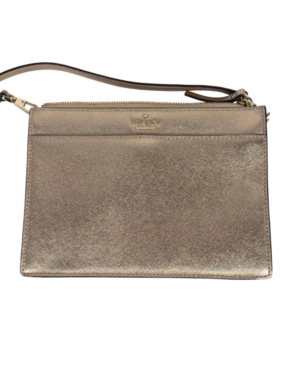 Kate Spade New York Cameron Street Clarise Crossbody Bag Rose Gold Metallic Leat